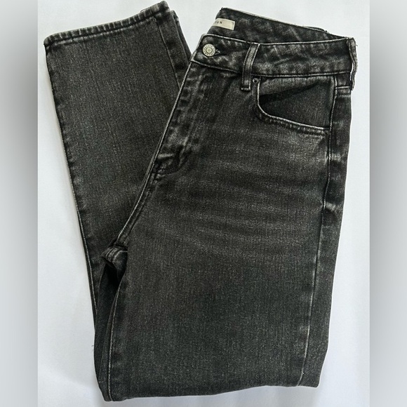 Pacsun Women's Pac Sun Sz 27 High Rise Black Wash Denim Straight Leg Mom Jeans - Picture 1 of 13